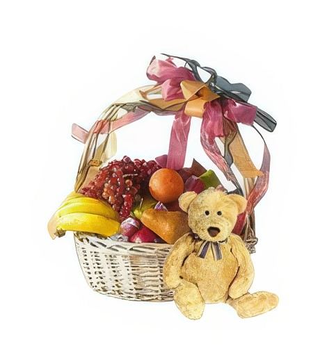 Large Fruit Basket and Bear &mdash; Gift Delivery